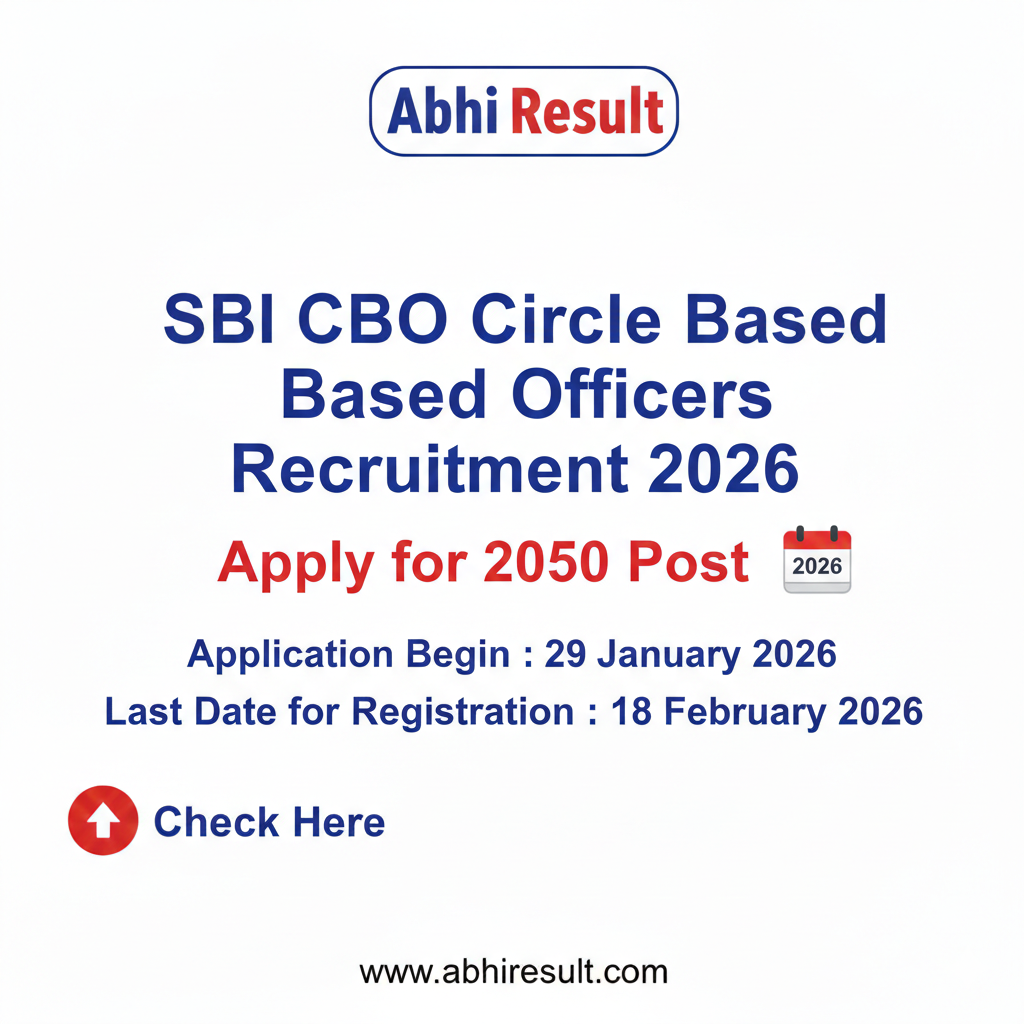 SBI CBO Circle Based Officers Recruitment 2026: Apply for 2050 Post