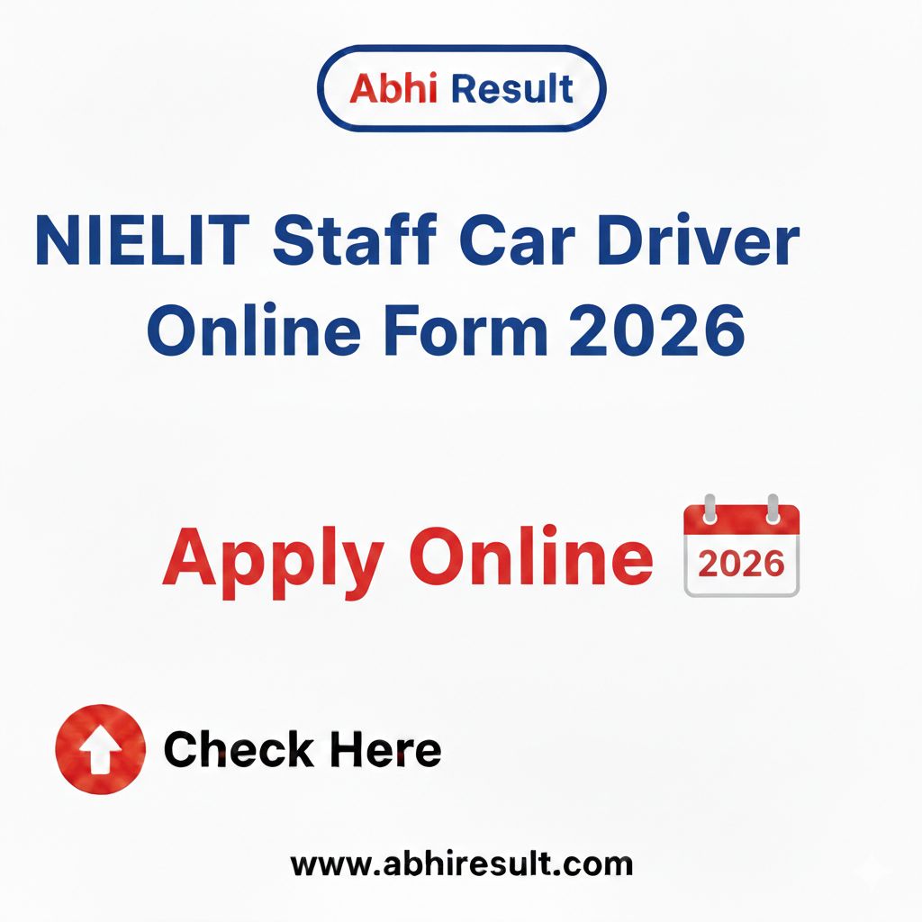   NIELIT Staff Car Driver Online Form 2026   