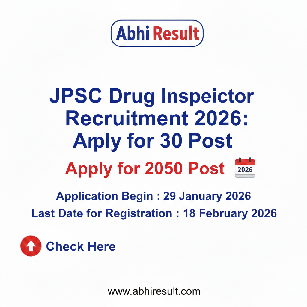 JPSC Drug Inspector Recruitment 2026: Apply for 30 Post