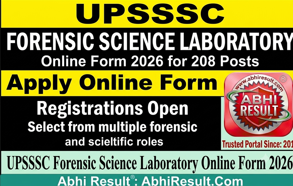 UPSSSC Forensic Science Laboratory Online Form 2026